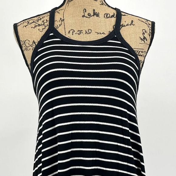Anthropologie Saturday Sunday Small Black White Striped Sleeveless A-line Dress - Picture 4 of 8